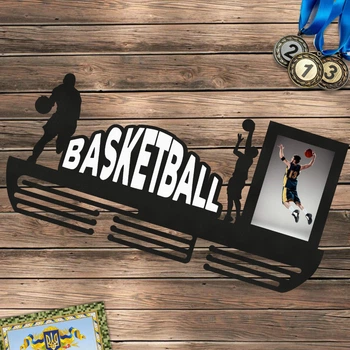 Медальниця з дерева Basketball 25х50 см