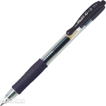 Ручка гелева Pilot BL-G2-7-B Чорна 0.7 мм прозорий корпус з чорними вставками (4902505163166)