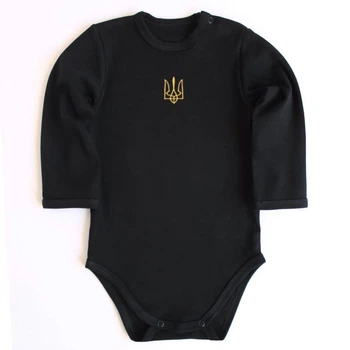 Боді вишиванка Ladan Тризуб 62 Чорний (BD24-TRYZUB-BLACK)