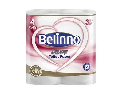 Tуалетний папір BELINNO DELUXE 3 шаровий 4 рулони