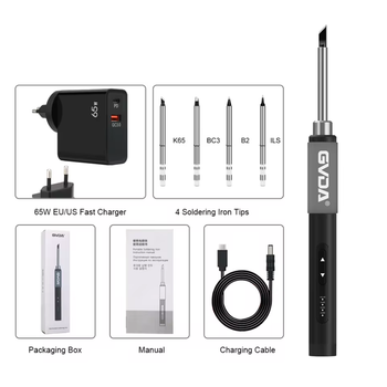 USB паяльник GVDA GD301 (72Вт, 400 град.) + блок питания PD 65W, 5 жал, кабель Type-C