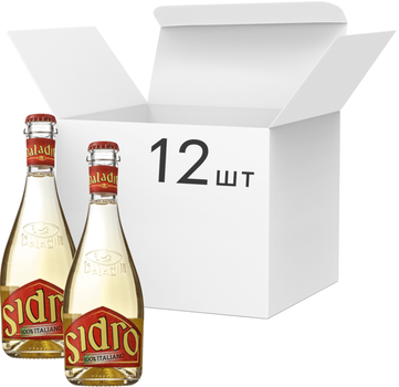 Упаковка сидра Baladin Sidro шипучий полусладкий 4.7% 0.33 л x 12 шт (8033976678623)
