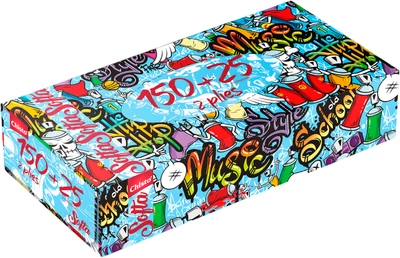 Серветки косметичні Softa Chisto Graffiti Among Us сухі 2 шара 150+25 шт (4823098412434)