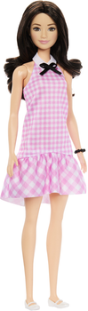 Lalka Mattel Barbie Fashionistka w delikatnej kraciastej sukience (0194735176809)