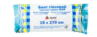 Бинт гипсовый IGAR 15 × 270 см, 1 штука