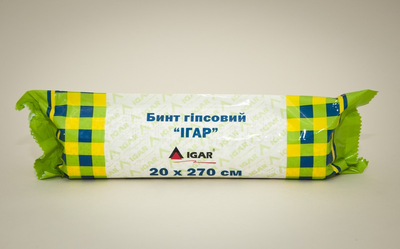 Бинт гипсовый IGAR 20 × 270 см, 1 штука