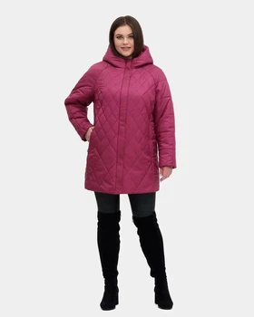 Весенняя куртка женская большого размера UF-fashion LDR-72 64 бордовый