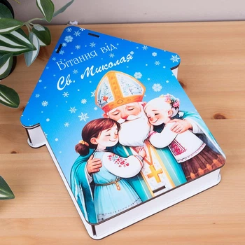 Коробка-хатка розмір s "св. Миколай" 27 см