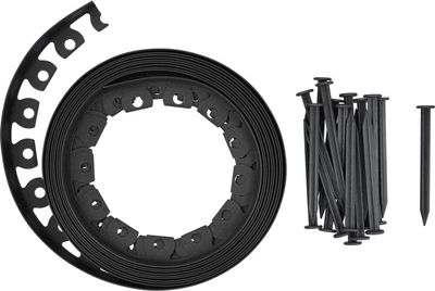 Полоса барьерная со шпильками с HDPE FLO для растений b = 40 мм, l = 10 м, 20 шпилек l = 180 мм Черная (88710_fl)