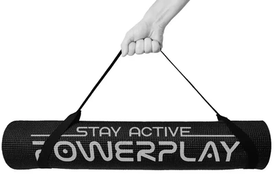 Килимок для йоги та фітнесу PowerPlay 4010 PVC Yoga Mat Чорний 173x61x0.6
