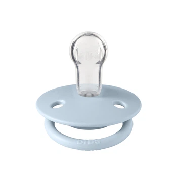 Соска пустышка BIBS De Lux Silicone (круглая) 0-36 мес – Baby Blue