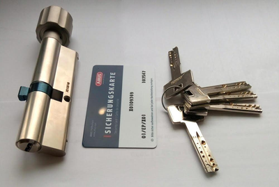 Цилиндр Abus M12R(X12R) 100мм (30х70T) ключ/поворотник 5 кл. матовый хром (1 шт)