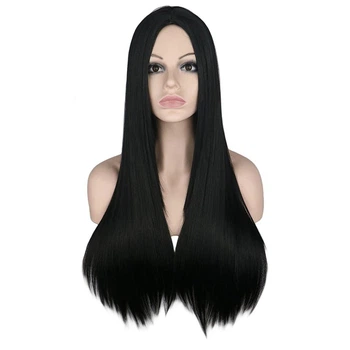 Парик длинный прямой без челки черный (70BCH-black)