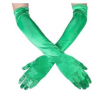 Рукавички вище ліктя атласні зелені (ATL53-green)