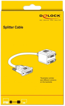 Адаптер Delock DVI-D - 2x HDMI 20 cm Black (4043619650699)