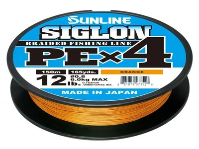 Шнур Sunline Siglon PE x4, 150m, #0.4/0.108 mm, 6lb/2.9 kg Orange (помаранчевий)