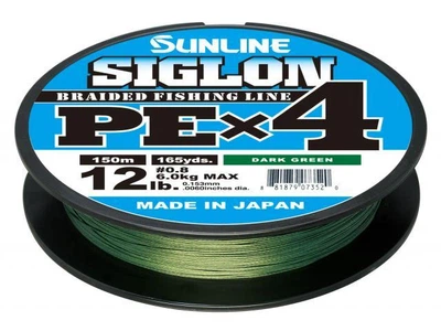 Шнур Sunline Siglon PE x4, 150m, #0.4/0.108mm, 6lb/2.9kg Dark green (темно-зеленый)