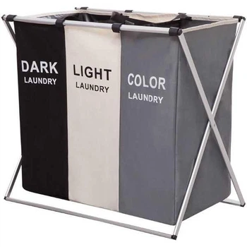 Кошик для білизни розкладний з 3 відсіками Laundry Basket