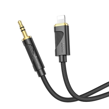 Аудіокабель Hoco UPA30 Friend Lightning – AUX 3.5 мм 1 м у нейлоновому обплетенні чорний