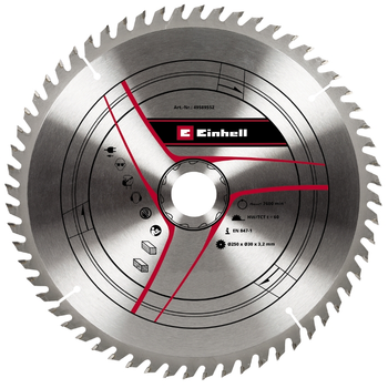 Пильный диск Einhell HW/TCT 250 х 30 мм T60 (589552)
