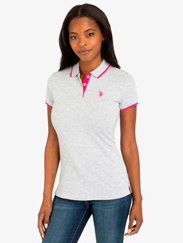Поло жіноче U.S. Polo Assn 214969-ZH00A (Heather Light gray 4969) XS Світло-сіре