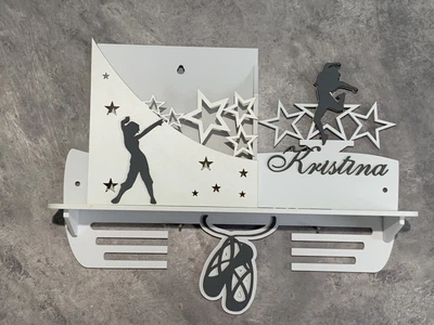 Медальниця танці з кишенею для грамот та дипломів і з фоторамкою 50смх35см біла (Medalnutsia-374)