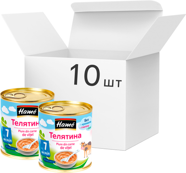 Упаковка мясного пюре Hame Телятина с 7 месяцев 100 г х 10 шт (8595139764852)