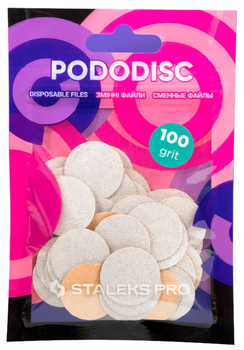 Wymienne pilniki Staleks Pro Pododisc M Expert 100 grit do dysku do pedicure 50 szt (4820241065585)