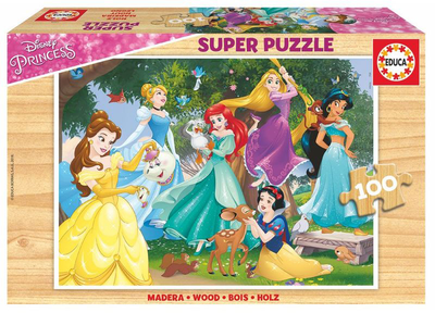 Puzzle drewniane Educa Borras Disney Princess 36 x 26 cm 100 elementów (8412668176287)