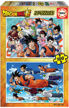 Набір пазлів Educa Borras Dragon Ball Super 40 x 28 см 2 x 100 деталей (8412668182141)