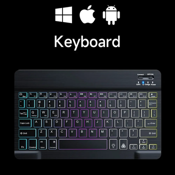 Бездротова Bluetooth Клавіатура Koyo з RGB підсвічуванням для пк, планшета, телефона (унiверсальна) Рус/Eng
