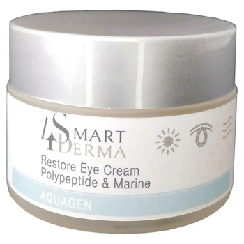 Увлажняющий дренажный крем для глаз от темных кругов и отеков Smart4Derma Aquagen RESTORE EYE CREAM POLYPEPTIDE&MARINE 30мл