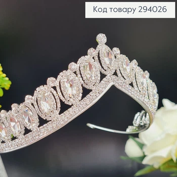 Діадема весільна Королівська з камінцями га голову