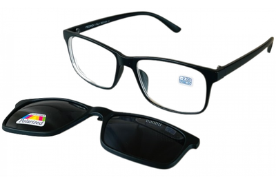 Унісекс окуляри FDR 2788 с1 з білою лінзою (с насадкой polarized) для корекції зору +3.5