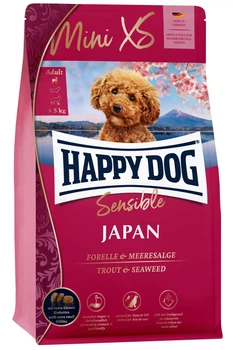 Корм для собак мелких и очень мелких пород Happy Dog мини XS Япония Цыпленок с форелью и водорослями 300 г