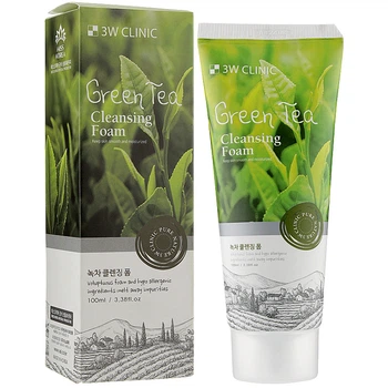 Пінка для вмивання з екстрактом зеленого чаю 3W Clinic Green Tea Cleansing Foam 100 мл (8809469774871)