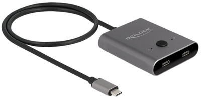 Адаптер Delock USB Type-C Switch 2 to 1 bidirectional 8K Dark Grey (4043619115006)