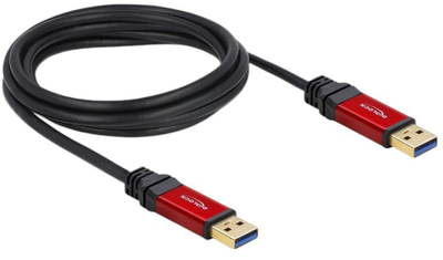 Кабель Delock USB 3.2 Gen 1 Cable Type-A male to Type-A male 2 m Black/Red (4043619827459)