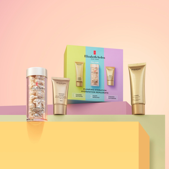 Набір для догляду за обличчям Elizabeth Arden Plumping Hydration Очищуючий крем 50 мл + Капсули з гіалуроновою кислотою та керамідами 60 шт + Денний крем з SPF захистом 15 мл (85805260316)