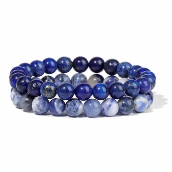 Комплет браслетов из натурального камня Blue Spot stone и Лазурит