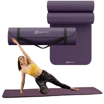 Коврик для йоги и фитнеса Hop-Sport HS-NB015GM NBR 1 5 см баклажановый 190x60 см толстый мягкий