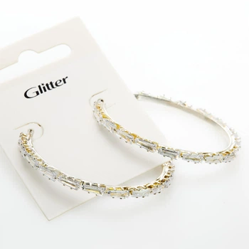 Серьги Glitter "Сияющий обруч" с кристаллами