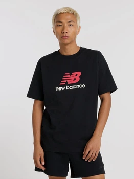 T-shirt męski bawełniany New Balance Athletics Logo MT51500 2XL Czarny (197967256462/197968578730)