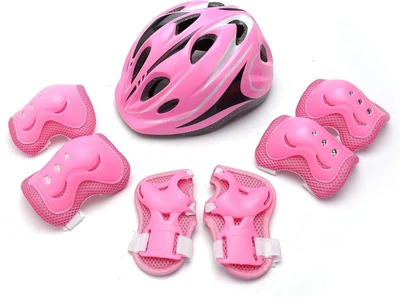 Комплект шолом та захист Sports Helmet розмір S-M Рожевий 4-15 років з регулюванням по об'єму (F18476/C34590)