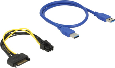 Адаптер-райзер Delock Riser Card PCI Express x1 > x16 with 60 cm USB cable (4043619414260)