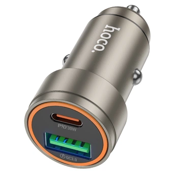 АЗУ Hoco Z57A Glorious PD30W+QC3.0 car charger Black