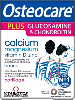 Suplement diety Vitabiotics Osteocare Plus Glucosamine & Chondroitin suplement diety z glukozaminą i chondroityną wspierający zdrowie kości 60 tabletek (5021265227471)