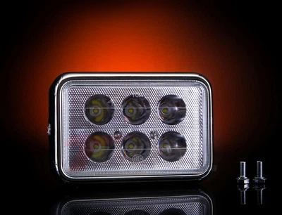 Фара (в сборе) 4T CB125, CG125 (квадратная, LED, 6 дидов, 18W) EVO