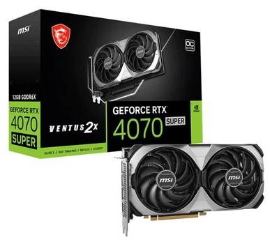 Відеокарта MSI RTX 4070 SUPER 12G VENTUS 2X OC (RTX 4070 SUPER 12G VENTUS 2X OC) (GDDR6X, 192 bit, PCI-E v4.0)Refurbished
