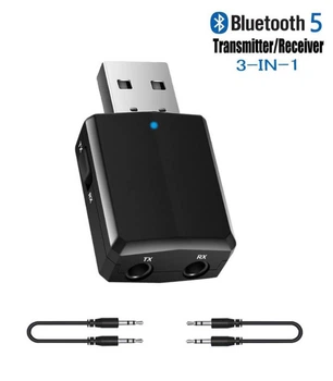 Адаптер Bluetooth 5.0 HQ-Tech ZF-169 Plus, USB power, A2DP+AVRCP, DC3.5, LED, коробка Store
